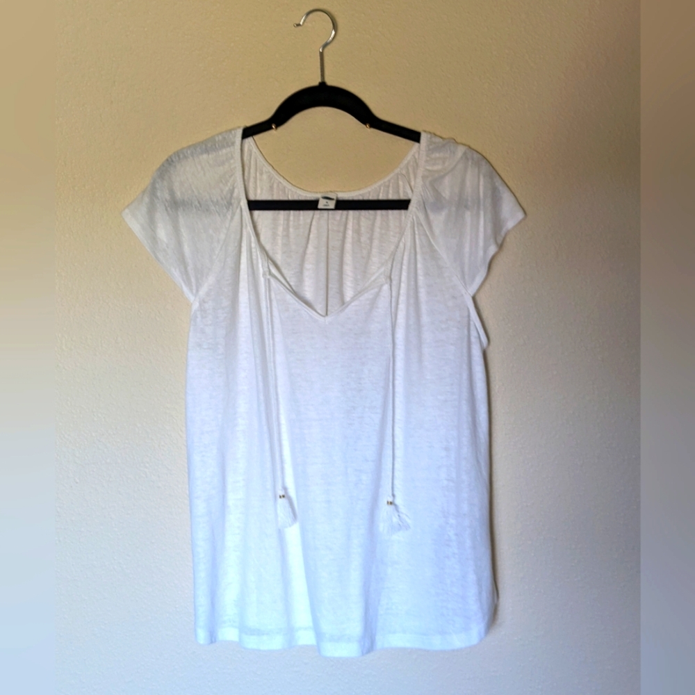 Old Navy Boho Style White Top Size M